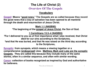 The Life of Christ (2)