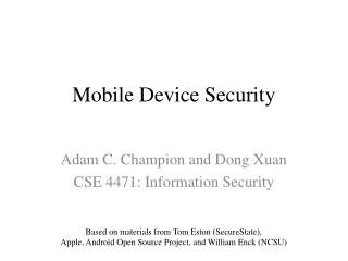 Mobile Device Security