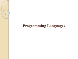 Programming Languages