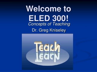 Welcome to ELED 300!