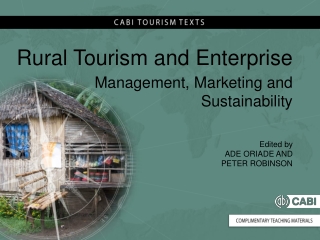 Rural Tourism and Enterprise Management , Marketing and Sustainability