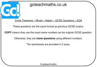 Circle Theorems – Mixed – Higher – GCSE Questions – AQA