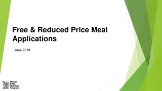 Free & Reduced Price Meal Applications