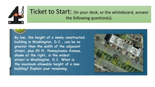 Ticket to Start: On your desk, or the whiteboard, answer the following question(s).