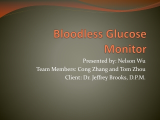 Bloodless Glucose Monitor