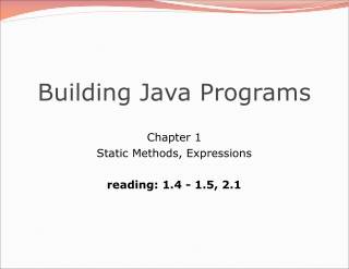 Building Java Programs