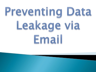 Preventing Data Leakage via Email