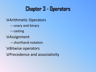 Chapter 3 - Operators