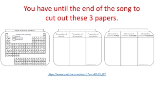 You have until the end of the song to cut out these 3 papers.