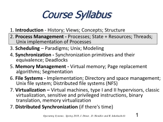 Course Syllabus