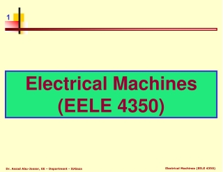 Electrical Machines (EELE 4350)