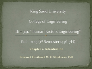 Chapter 1. Introduction Prepared by: Ahmed M. El-Sherbeeny, PhD