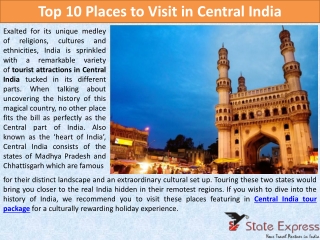 Top 10 Places to Visit in Central India