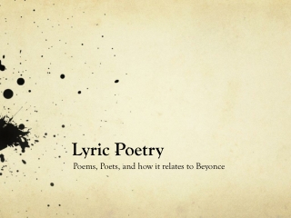 Lyric Poetry