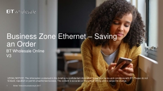 Business Zone Ethernet – Saving an Order