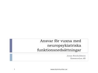 Ansvar för vuxna med neuropsykiatriska funktionsnedsättningar