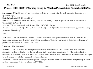 Project: IEEE P802.15 Working Group for Wireless Personal Area Networks (WPANs)