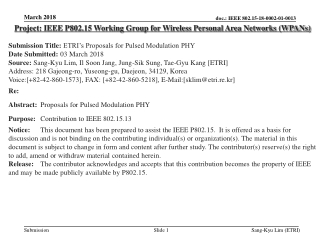 Project: IEEE P802.15 Working Group for Wireless Personal Area Networks (WPANs)