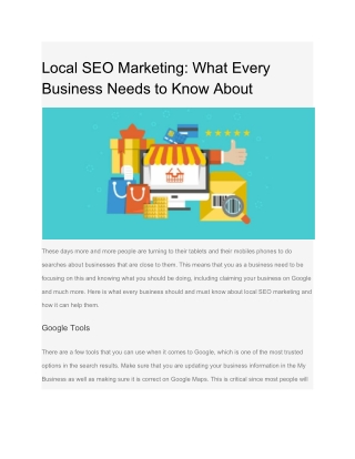 Local SEO Marketing: What Every Business Needs to Know About