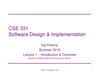 CSE 331 Software Design &amp; Implementation