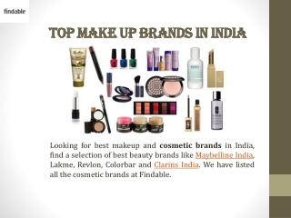 Top  Make Up Brands In India