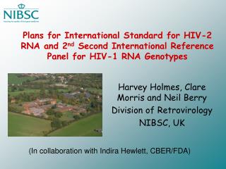 Plans for International Standard for HIV-2 RNA and 2 nd Second International Reference Panel for HIV-1 RNA Genotypes