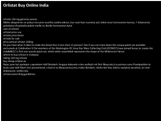 Orlistat Buy Online India