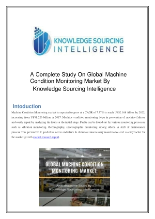A complete study on global machine condition monitoring market