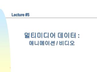 멀티미디어 데이터 : 애니메이션 / 비디오