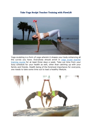 Take Yoga Sculpt Teacher Training with FlowLift