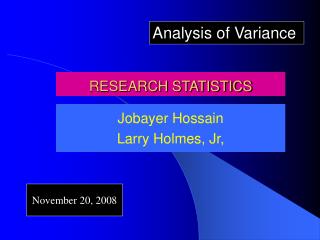 RESEARCH STATISTICS