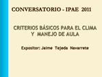 CONVERSATORIO - IPAE 2011