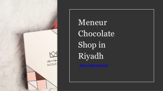 Best Chocolate Shop in Riyadh