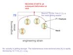 NECKING STARTS: all subsequent deformation at neck