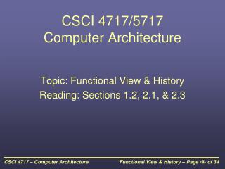 CSCI 4717/5717 Computer Architecture