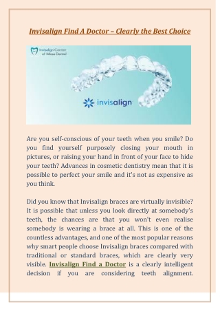 Invisalign Find A Doctor – Clearly the Best Choice