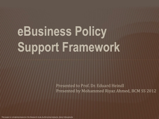 eBusiness Policy Support Framework