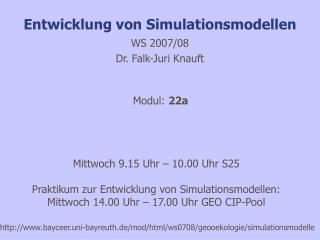 Entwicklung von Simulationsmodellen