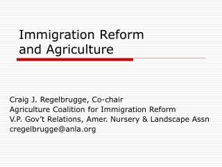 Immigration Reform and Agriculture