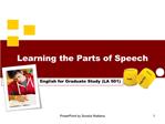 Learning the Parts of Speech