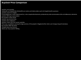 Acyclovir Price Comparison