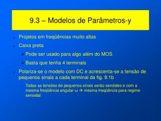 9.3 – Modelos de Parâmetros-y