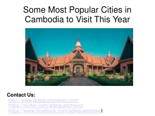Some Most Popular Cities in Cambodia to Visit This Year