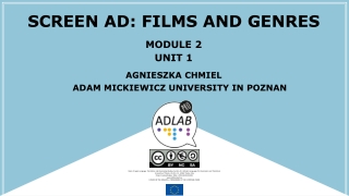 Screen ad: films and genres