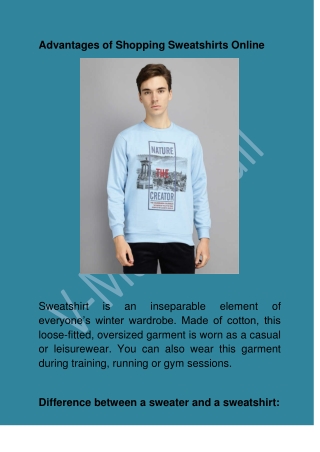 Advantages of Shopping Sweatshirts Online