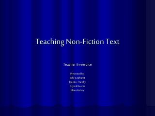 Teaching Non-Fiction Text