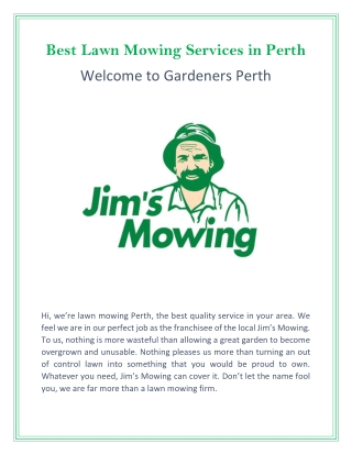 Get the Best Lawn Mowing Services in Perth