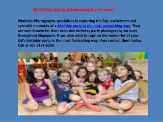 Birthday party photography services