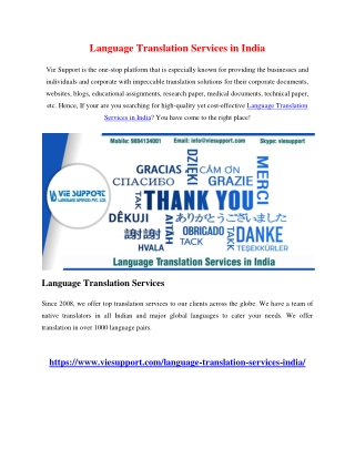 Language Translation services in India