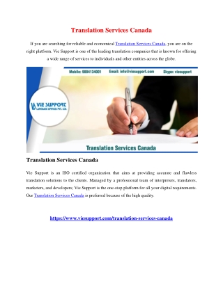 Translation Services Canada